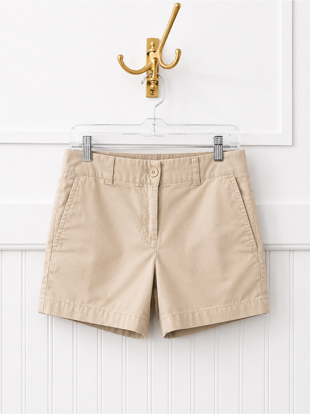 LOFT Beige Midrise 4” Chino Bermuda Shorts